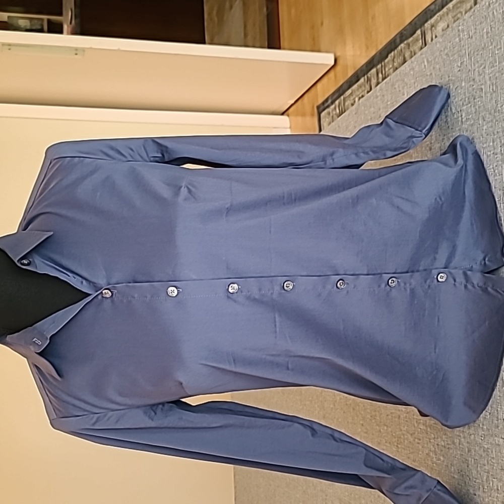 Ann Taylor Perfect Blue Button Down Shirt